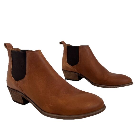 Frye Womens Size 10 Carson Chelsea Brown Leather Booties - Picture 1 of 8